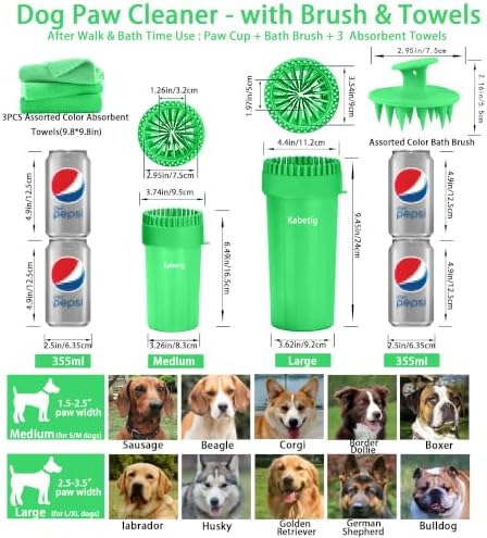 Dog Paw Cleaner Cup with Detachable Top Brush for Small-Medium Dogs