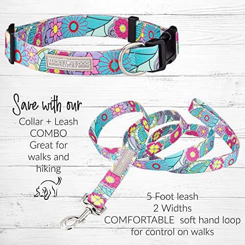 Lucky Love Dog Collar and Leash Set Matching Cute – Caroline, X-Large