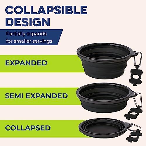 Bonza by Leash Boss Collapsible Dog Slow Feeder Bowl, Portable Silicone Travel Bowl for Food & Water, Slow Eating for Large, Medium, & Small Sized Breeds, Anti-Choking, BPA-Free, Dishwasher Safe