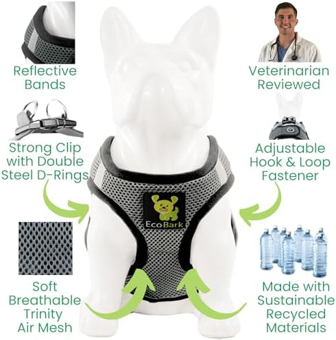 EcoBark Step in Dog Harness, Reflective Soft Ultra Padded Mesh Vest