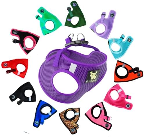 EcoBark Step in Dog Harness, Soft Mesh Body Halter Vest, Purple, Medium