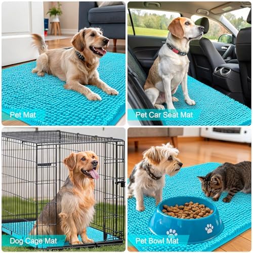 OLANLY Dog Door Mat for Muddy Paws 40x32, Super Absorbent Chenille Mud Mat