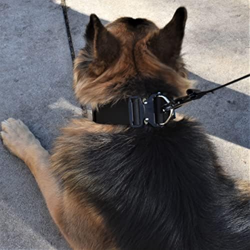 2" Wide Tactical Dog Collar Quick Release Metal Buckle D-Ring M-L-XL Dogs