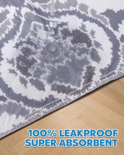 Washable Pee Pads for Dogs 36" x 36" - 2 Pack, Gray, Stylish Reusable Puppy Training Pads - 100% Waterproof & Leak-Proof & Non-Slip, Potty Pads for Whelping, Crate, Floor