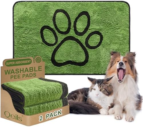 Qeils Reusable Dog Pee Pads, Washable Puppy Pads, Leak-Proof 30"x48" 2 Pack