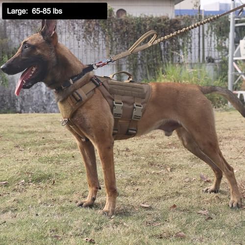 ICEFANG No Pull Tactical Dog Harness for Large Dogs,Adjustable Dog Vest