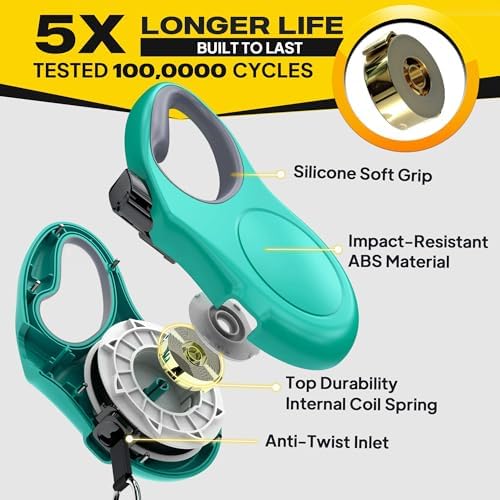 Fida Retractable Dog Leash with Dispenser and Poop Bags, 16 ft, Teel