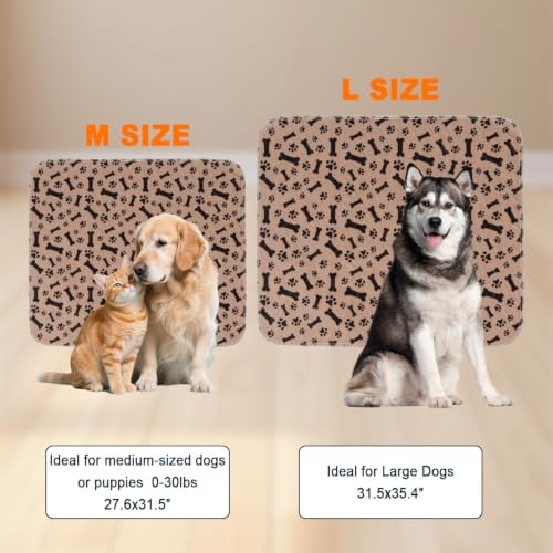 Puppy Pee Pads with Pheromones 2Pack, Washable Puppy Training Pads for Dogs Reusable Puppy Potty Pads for Dogs and Cats(with Pet Hair Removal Gloves)