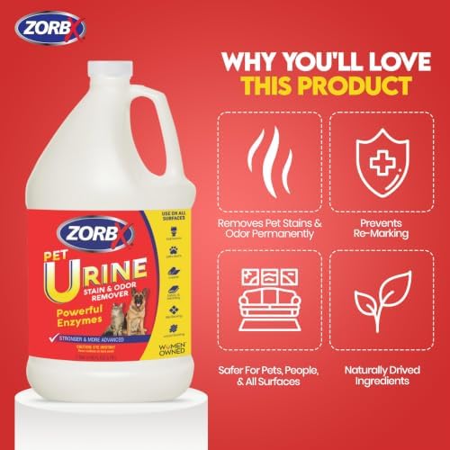 ZORBX Powerful Enzyme Pet Urine Stain & Odor Remover 128 Oz