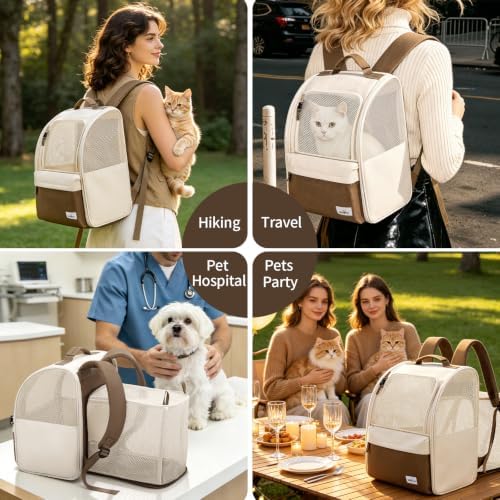 wakytu Expandable Cat Carrier Backpack,Pet Carrier for Small Cats Dogs