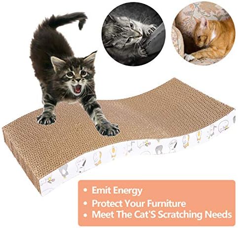 PatiencET 3 Pack Cat Scratcher Pad Recycle Corrugated Cat Scratching Pad