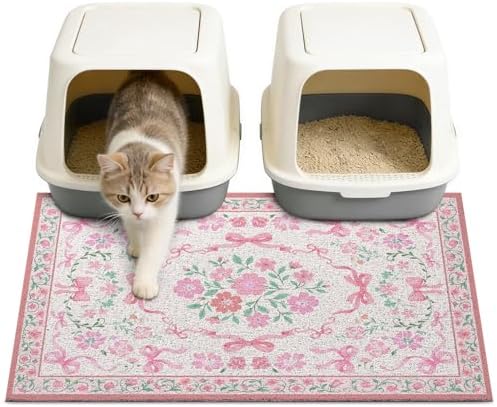 Unicorn Catcher 33"x22" Cat Litter Mat Non-Slip Washable Litter Box Mat