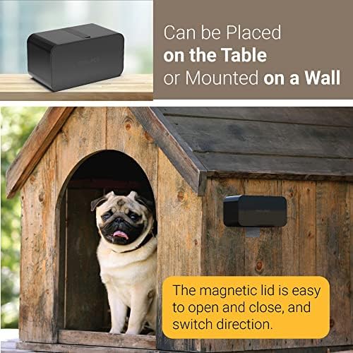 SVD.PET Dog Poop Bag Dispenser, Wall Mount Waste Bag Dispenser, Holds 8 Rolls of Waste Bags, Indoor/Outdoor Wall mount or Place on the Table (Black, Dispenser only)