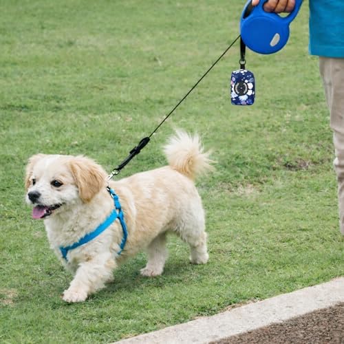 Petmolico Dog Poop Bag Holder Dispenser 2 Pack, Blue & White