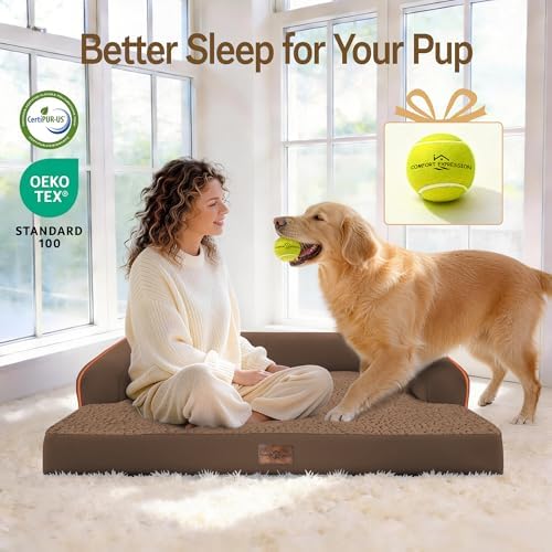 Comfort Expression Waterproof XXL Dog Bed with Bolster for Extra Large Dogs