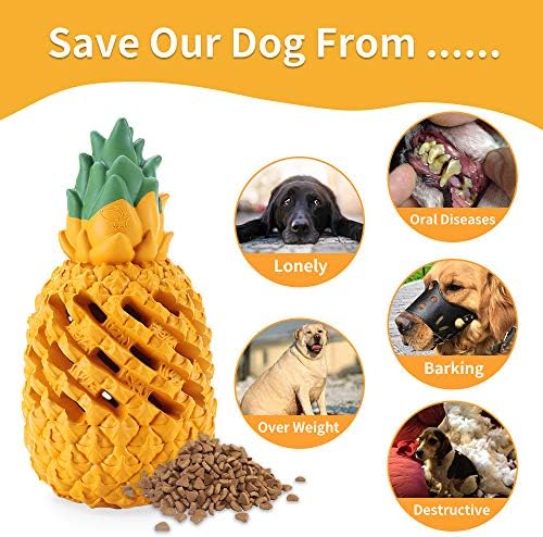 Pineapple Dog Toys for Large Dogs Puppy, Dog Chew Toys for Small Medium Dogs to Keep Them Busy, Interactive Dog Toys Tough Dog Puzzle Toys Treat Dispensing Durable Dog Dental Chew