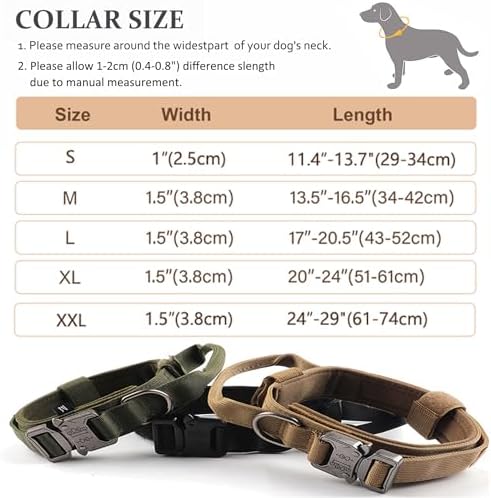 Tactical Dog Collar, Adjustable Military Training Nylon Pet Collar, Pink M