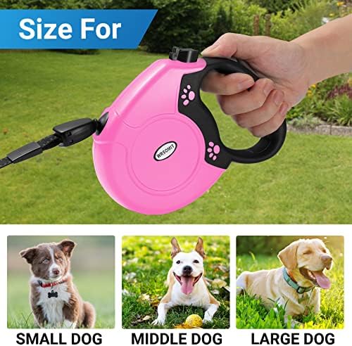 360°No Tangle 26 Ft Retractable Dog Leash for Dogs up to 99lbs