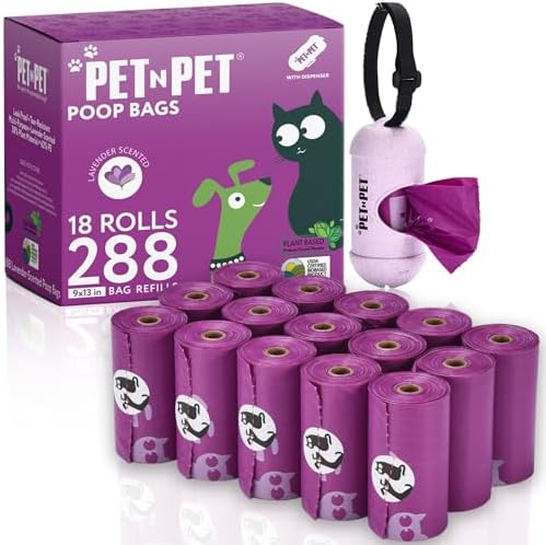 Pet N Pet Poop Bags for Dogs, 288 Count Dog Waste Bags, Lavender Scented