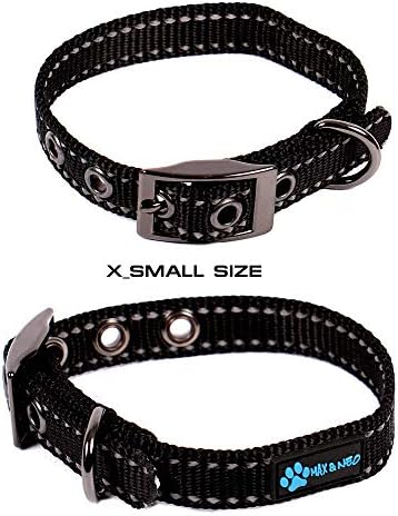 Max and Neo MAX Reflective Metal Buckle Dog Collar - We Donate a Collar to a Dog Rescue for Every Collar Sold (X-Small, Pink)