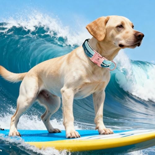 Reflective Dog Collar for Small Dogs, Artistic Design Wave-S