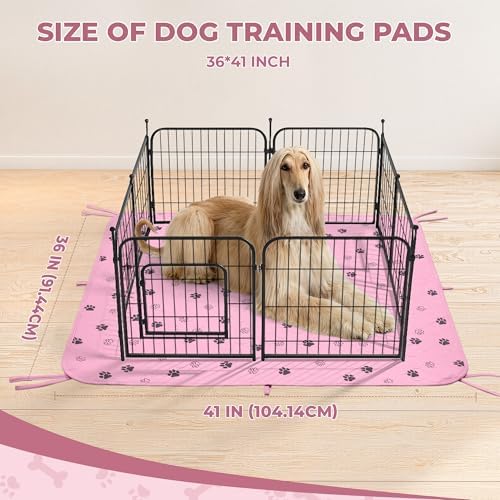 Fostanfly Washable Pee Pads for Dogs, Ultra-Absorbent, 36"x41"-2 Pack, Pink