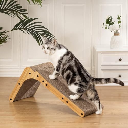 Poils bebe L Shape Cat Scratcher, 26.8 Inch Cat Scratchers for Indoor Cats
