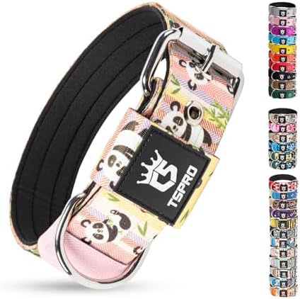 TSPRO Heavy Duty Thick Dog Collar with Metal Buckle for Medium Dogs