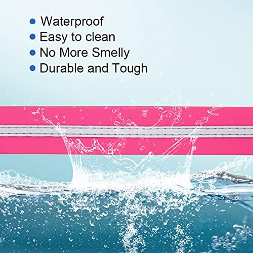 Nimble Reflective Waterproof Dog Collar Adjustable Odor Resistant Easy Clean Pet Collar for Small Medium Large Dogs Night Walking Outdoor Rainy Use (Large (15.35”-24.8”inches), Pink)