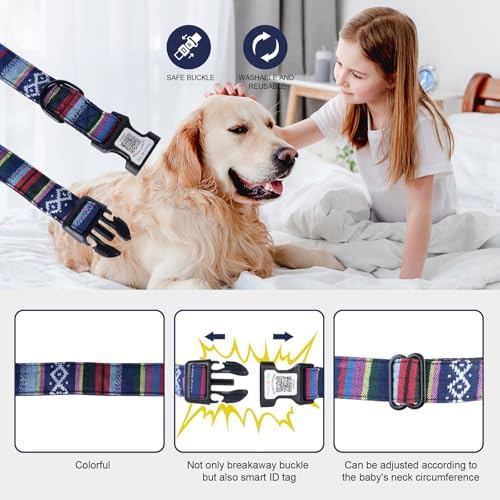 QR Code Dog Collar with ID Tag – Personalized Pet Identification Collar, Anti-Loss Quick Scan Tracking | Adjustable Nylon Strap Fits Small, Medium & Large Dogs (Black, XS)