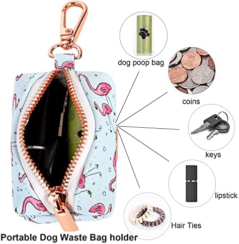 ARING PET Dog Waste Bag Dispenser, Cotton Doggy Poop Bags Holders Attach to Any Leashes, Portable Washable Plaid Pet Waste Pouch Dispenser with Metal Zipper