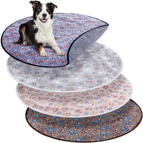 4 Pack Washable Whelping Pad Whelping Supplies Absorbent Reusable Puppy Training Pads Reusable Dog Mat for Floor Non Slip Washable Pee Mat for Dogs(Fresh Color,32 Inch)