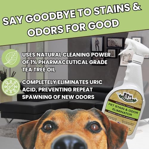 GVX Cook & Banks Pet Odor Eliminator - Dog Urine Odor Eliminator & Cat Spray Deterrent, Pet Stain Remover for Carpet, Hard Floor & Couch, Dog Pee Spray, Urine Deodorizer & Neutralizer for Home, 32 oz