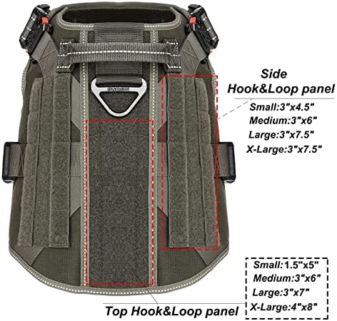 ICEFANG Tactical Dog Harness for Large Dogs,Reflective No Pull Dog Vest