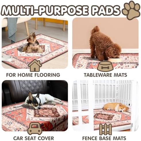 2PC Absorbent Dog Pee Pads, Washable Non-Slip Reusable Mat 35x24in