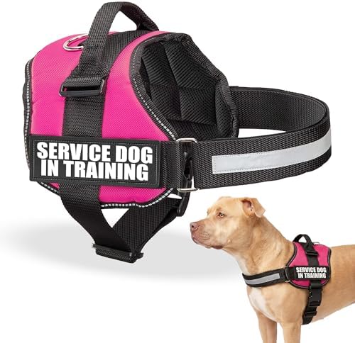 Industrial Puppy Service Dog in Training Vest Harness, Medium 30-39 in Pink