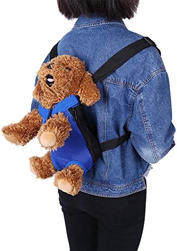 Pet Backpack, Fashionable Dog Five Holes Front Chest Tote Carrier Net Bag(Dark Blue S)