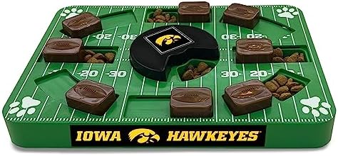 Pets First NCAA Iowa Hawkeyes Puzzle Toy, Puzzle Treat Dog Toy, Interactive Dog Treat Toy, Dog Puzzle Feeding Slow Toy