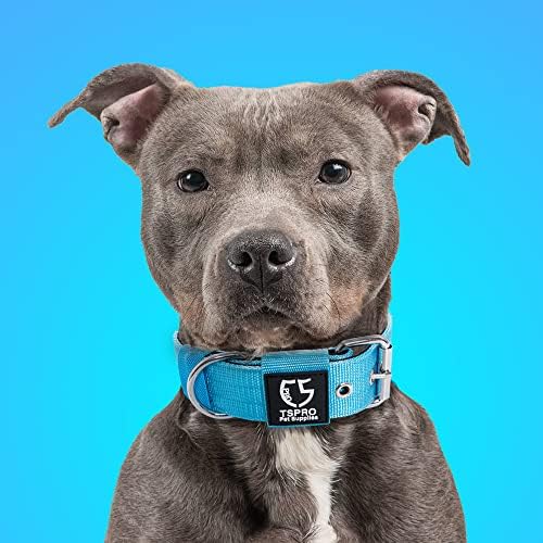 TSPRO Heavy Duty Thick Dog Collar with Metal Buckle for Large Dogs