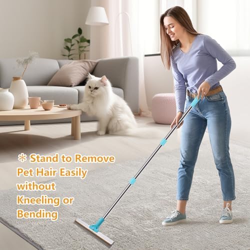 ondware 2-in-1 Carpet Rake for Pet Hair, 54" Adjustable Handle