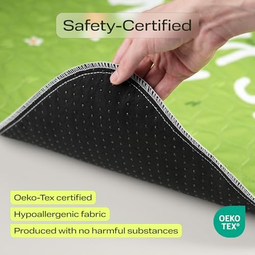 PetSpy Washable Pee Pads for Dogs - Waterproof Reusable Puppy Pads No-Slip Surface - Stylish Dog Potty Training Pads Protect Against Leakage (Grass, 1 Pack - 72" x 72")