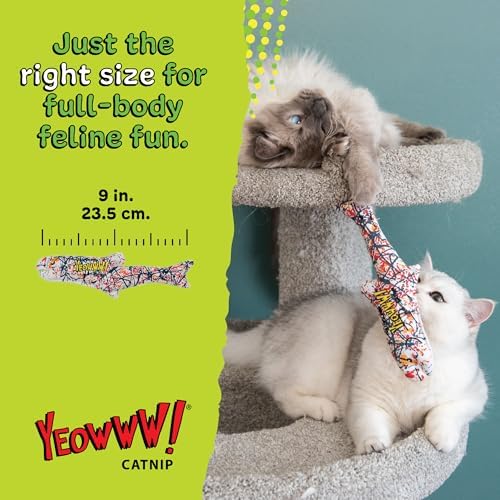Yeowww! Catnip Pollock Fish Catnip Cat Toy - 10 in Kicker Toy for cats, 100% Stuffed with Premium Organically Grown Catnip, Made in USA