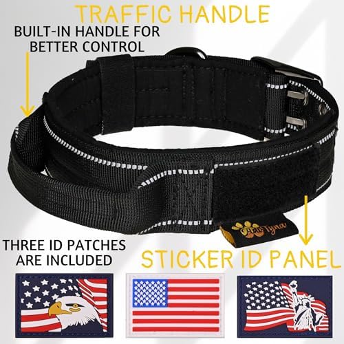 ADITYNA Heavy Duty Dog Collar for Extra-Large Dogs with Traffic Handle