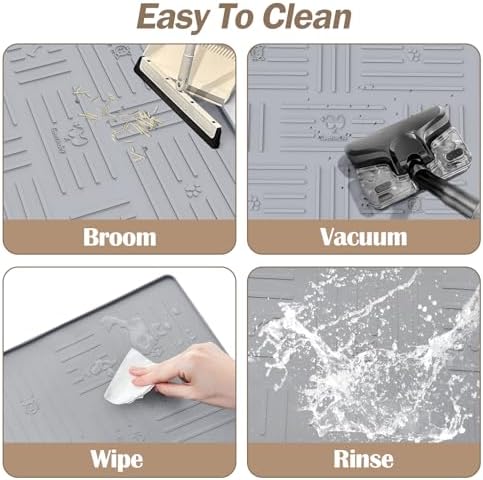Silicone Cat Litter Mat, 34" X 25" Litter Box Mat, Dark Grey