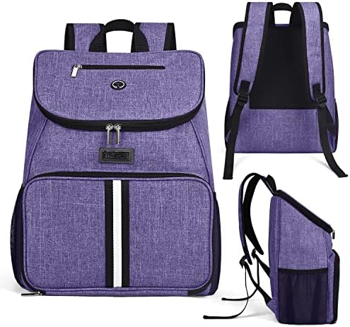 BAGLHER丨Dog Travel Bag, Airline Approved Pet Supplies Backpack, Dog Travel Backpack Accessories Set with 2 Silicone Collapsible Bowls and 2 Food Baskets. Purple