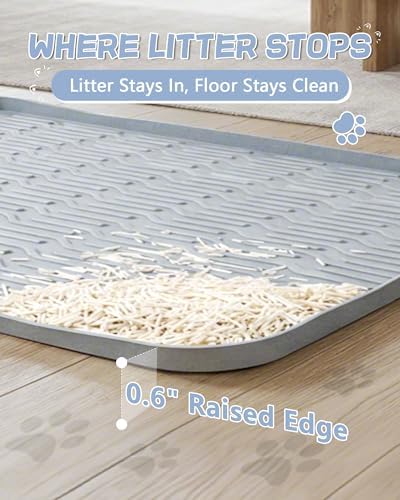 ANWA Waterproof 40" x 28" Extra Large Litter Box Mat, Silicone Litter Mat