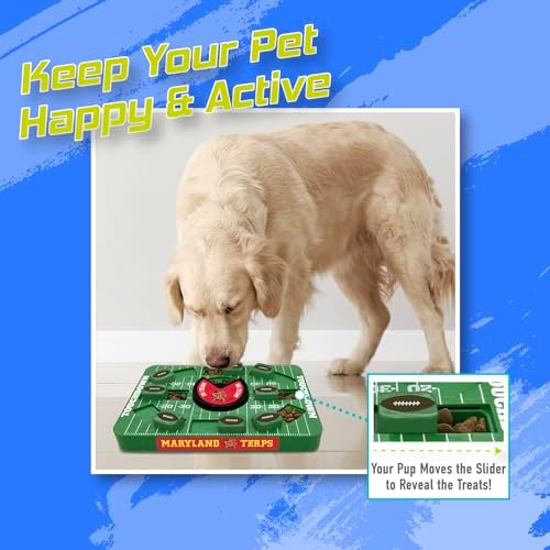 Pets First NCAA Maryland Large Puzzle Toy - Interactive Treat and Slow Feeding Toy for Dogs, New Large Size