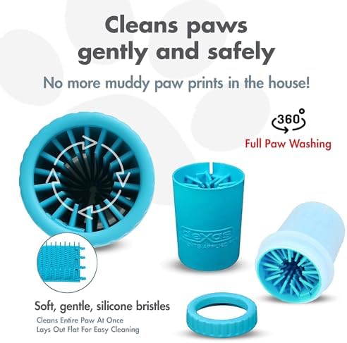 Dexas MudBuster Portable Dog Paw Cleaner - Premium Quality, Blue, Small Size for Pet Supplies and Accessories