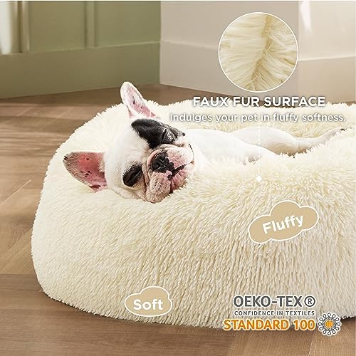 Bedsure Calming Small Dog Bed Donut Washable Cat＆Puppy Bed,23 inches