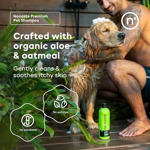 Nonaste Oatmeal Dog Shampoo & Pet Stain Odor Eliminator Set, 16 oz, Pk 2